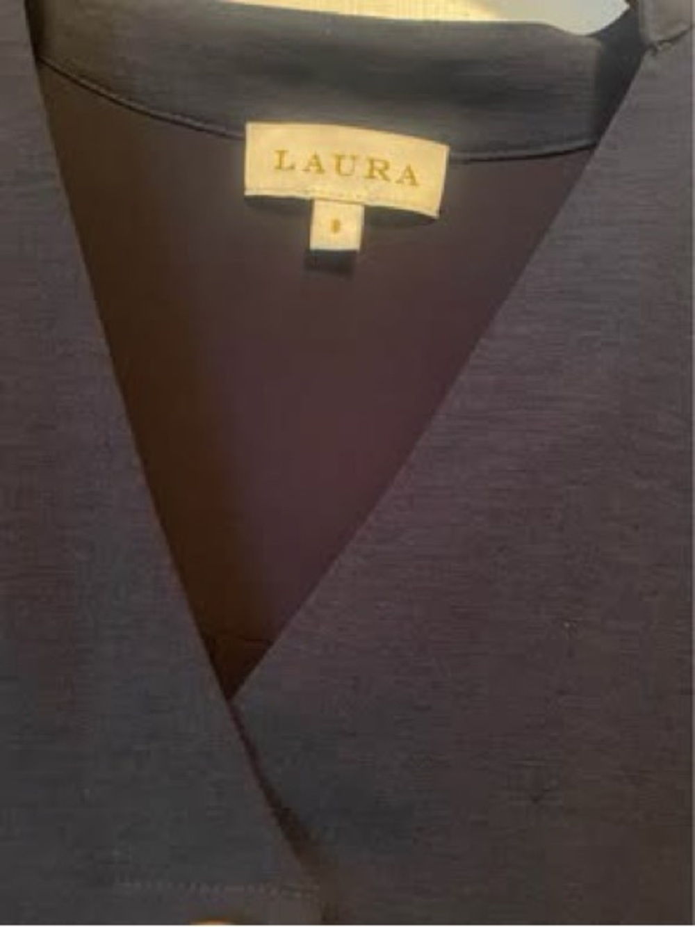Laura Sleeveless V-Neck Navy Midi Dress Size 8